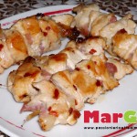 Spiedini di pollo piccanti e speck