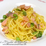 Spaghetti salmone e piselli