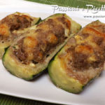 zucchine lunghe ripiene di carne